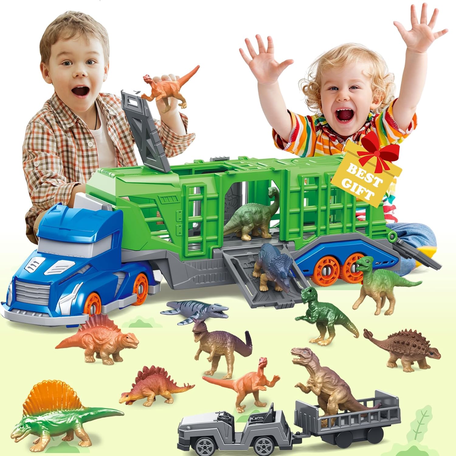 Model Kit Dinosaur - Dinosaur Animal Transport Vehicle Toy Set