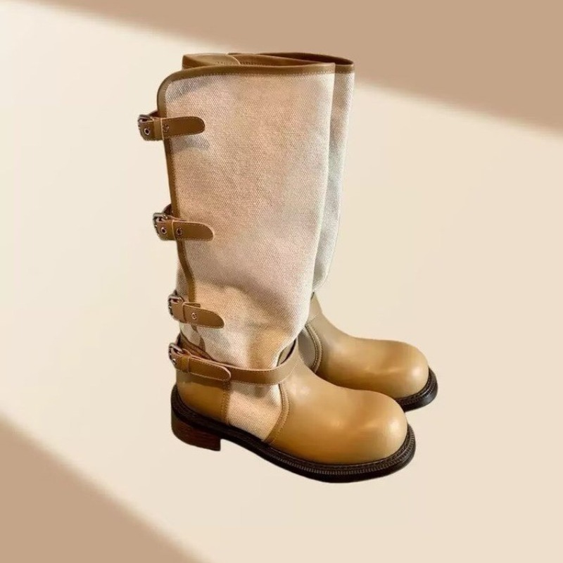 Model Kit Knight - Vintage Spliced Block Heel Shoes Women's