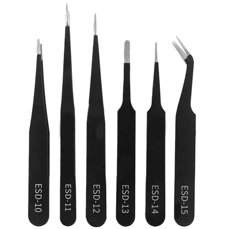 Model Kit Tweezers - Precision ESD Anti-Static Tweezers Set Stainless