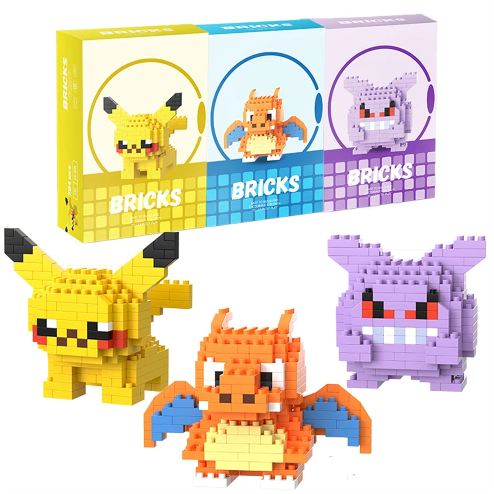 Model Kit Lego - Pokemon Micro Building Blocks Pikachu Dragonite