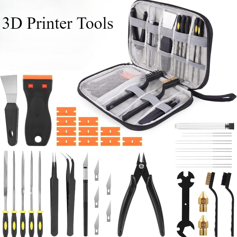 Model Kit Tweezers - 34pcs 3D Printer Tools Kit for