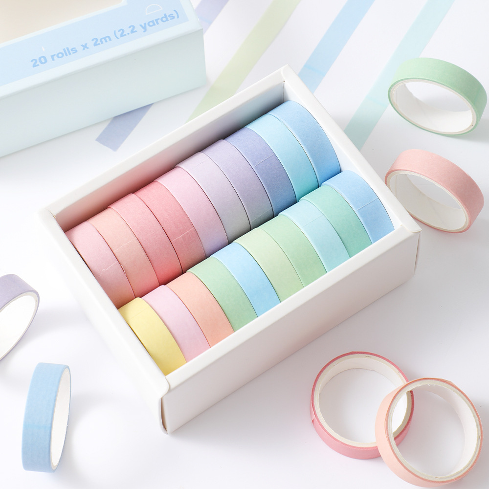 20 rolls Washi Tape Set Simple - Masking Tape Thin recension och pris