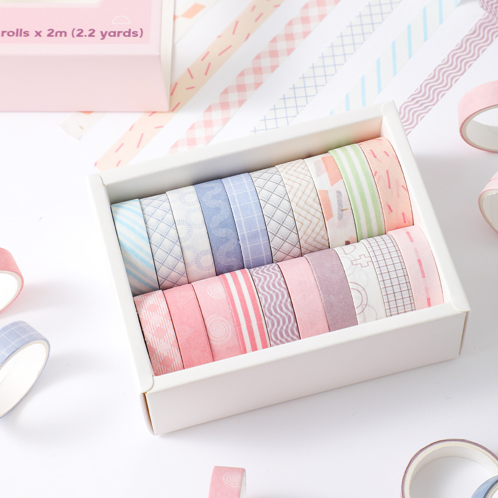 20 rolls Washi Tape Set Simple - Masking Tape Thin recension och pris
