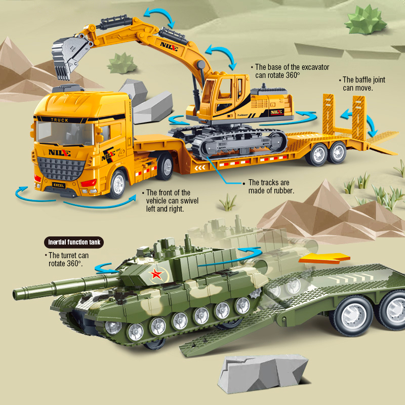 Semi-Carrier Container Truck D - Model Kit Excavator recension och pris