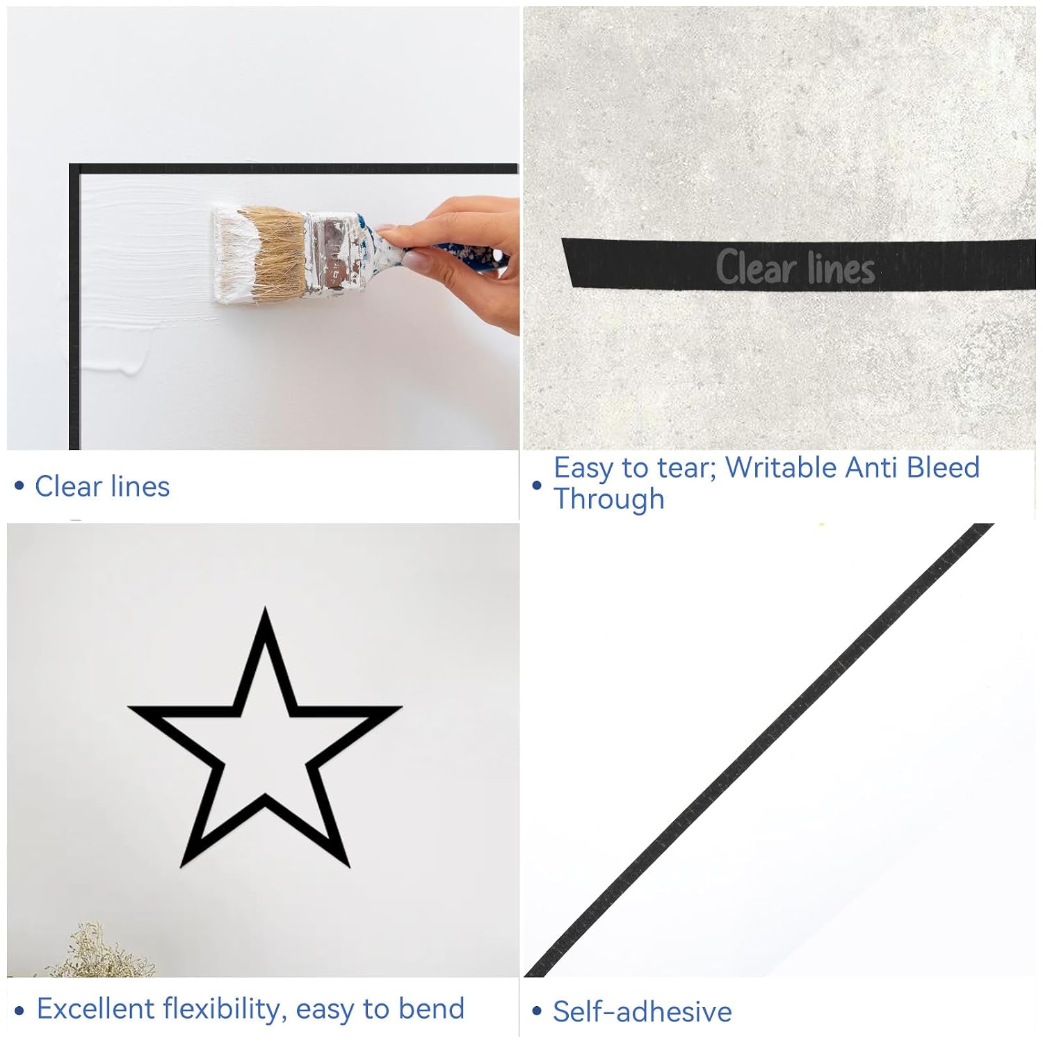 Black Thin Paper Masking Tape  - Masking Tape Thin recension och pris