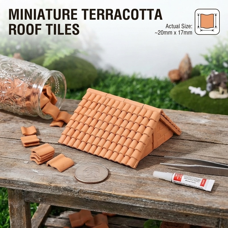 Miniature Roof Tiles Set 100pc - Model Kit Tweezers recension och pris