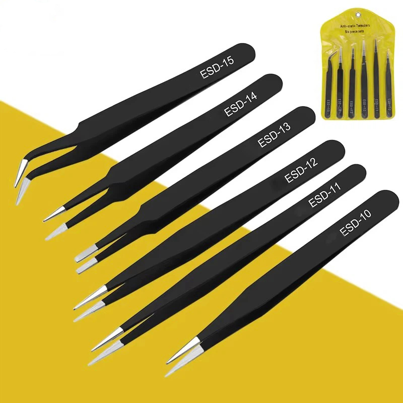6pcs anti-static stainless ste - Model Kit Tweezers recension och pris