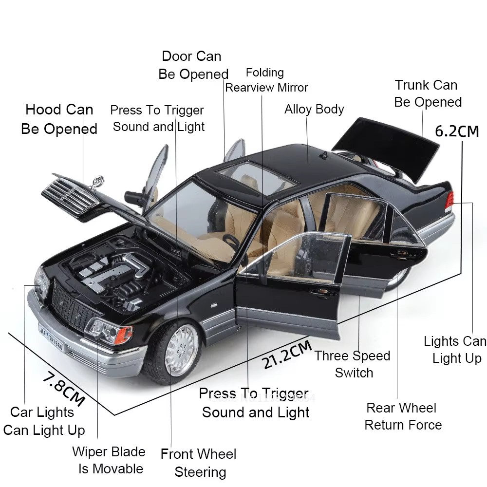 1:24 300SL W140 Alloy Model To - Model Kit Mustang recension och pris