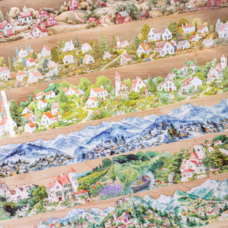 6 Rolls 6Cm×200Cm Village Them - Masking Tape Thin recension och pris